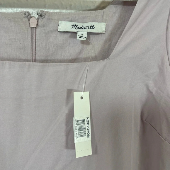 Madewell Lilac Purple Poplin Lizzie Babydoll Square Neck Mini Dress Women’s 0 - Picture 3 of 16